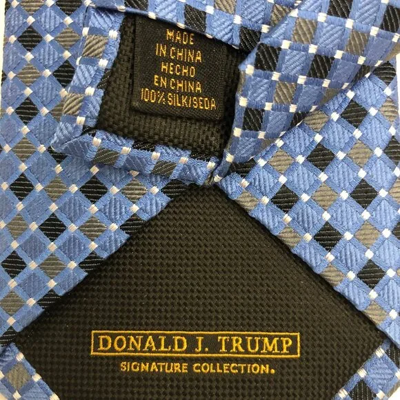 Donald J. Trump Signature Collection Silk Tie – Blue Geometric Pattern